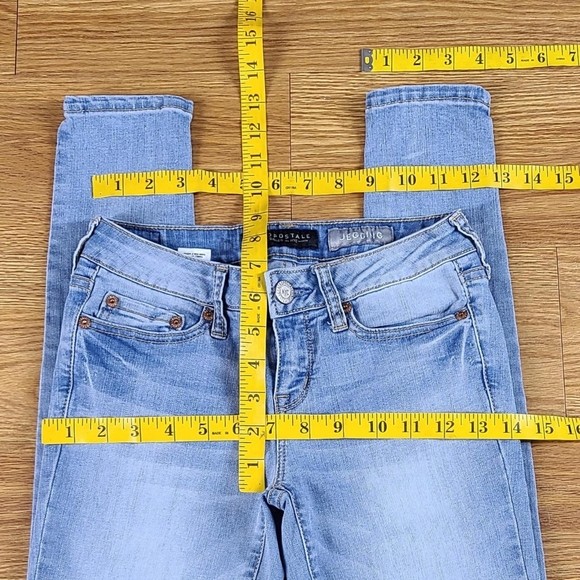 AEROPOSTALE 00x26 JEGGING STRETCH REG MID-RISE SKINNY WOMENS FADED BLUE JEANS - Picture 3 of 7